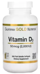 Vitamina D3 50 mcg (2.000 UI) - California Gold Nutrition (360 Cápsulas)