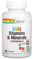 Vitaminas e Minerais Para Crianças Cereja Multivitamínico - Solaray (120 Gomas)