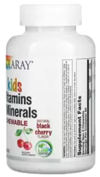 Vitaminas e Minerais Para Crianças Cereja Multivitamínico - Solaray (120 Gomas)