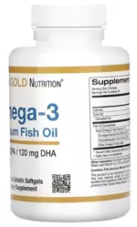 Ômega-3 Óleo de Peixe Premium 180 EPA/120 DHA - California Gold Nutrition (100 Cápsulas)