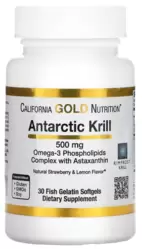 Óleo de Krill Antártico 500mg - California Gold Nutrition (30 Cápsulas)