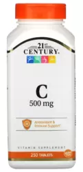 Vitamina C 500mg - 21st Century (250 Cápsulas)