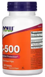 Vitamina C-500 com Rosa Mosqueta - Now Foods (250 Cápsulas)