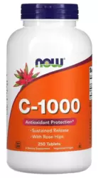 Vitamina C-1000 com Rosa Mosqueta - Now Foods (250 Cápsulas)