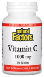 Vitamina C com Bioflavonoides e Rosa Mosqueta, 1.000mg - Natural Factors (90 Cápsulas)