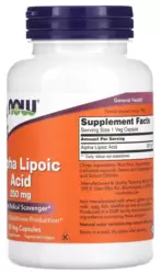 Alpha Lipoic Acid 250mg - Now Foods (120 Cápsulas)
