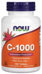 Vitamina C-1000 com Rosa Mosqueta - Now Foods (100 Cápsulas)