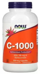 Vitamina C-1000 com Bioflavonoides - Now Foods (250 Cápsulas)