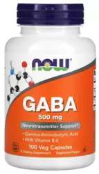 GABA com Vitamina B6 500mg - Now Foods (100 Cápsulas)