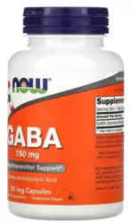 GABA 750mg - Now Foods (100 Cápsulas)