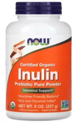 Inulina Orgânica Pó Puro Prebiótico - Now Foods (227g)