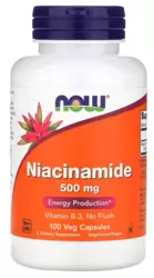 Vitamina B3 Niacinamida 500mg - Now Foods (100 Cápsulas)